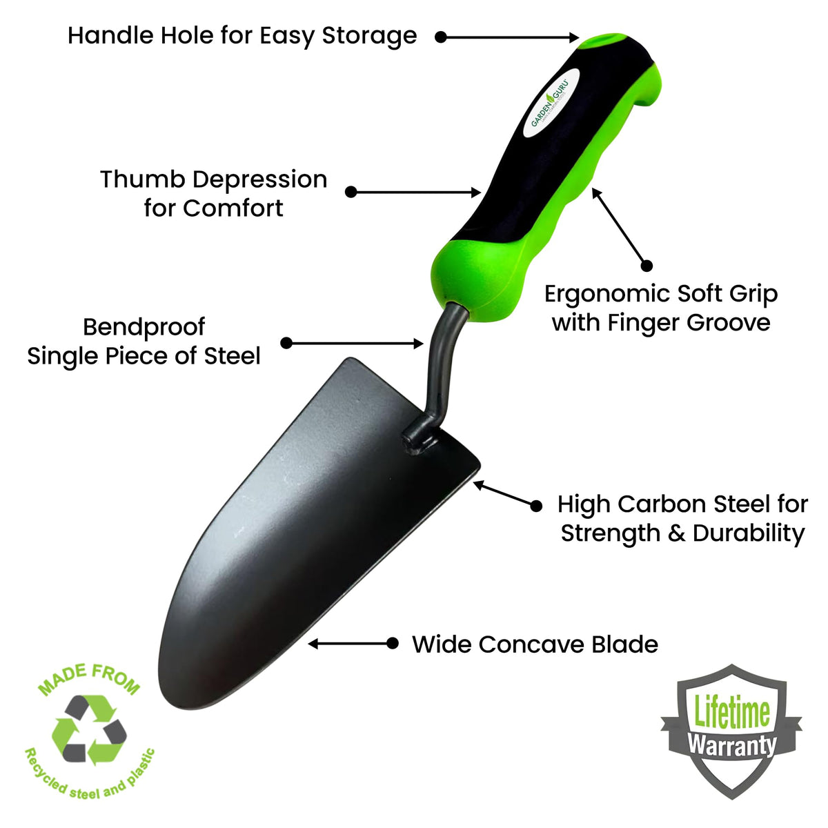 Heavy Duty Ergonomic Garden Trowel
