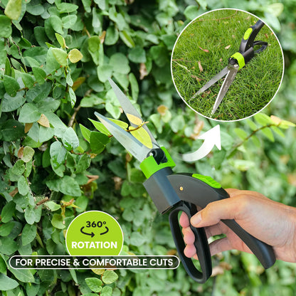 Heavy-Duty 360° Rotating Hand Grass Clipper Scissors