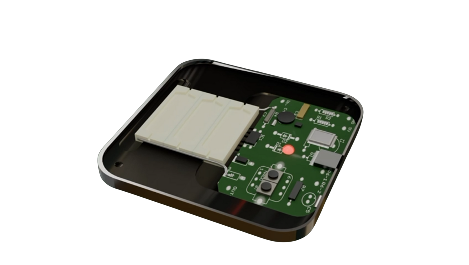 Electronic component with a circuit board. Heat Pack Interior