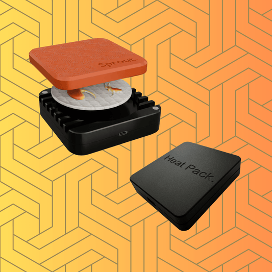 Black aluminum USBC heater with Silicone Sprout Skin, Black body, orange lid